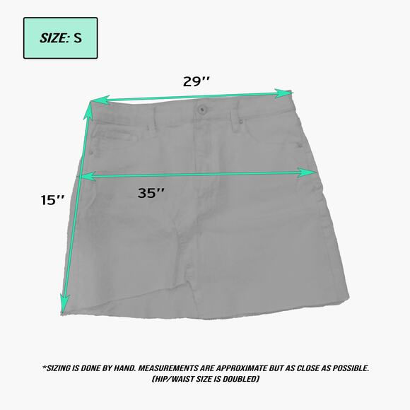 NWT VICI "August" Asymmetrical Frayed Denim Mini Skirt (White | Size S) - Picture 6 of 6